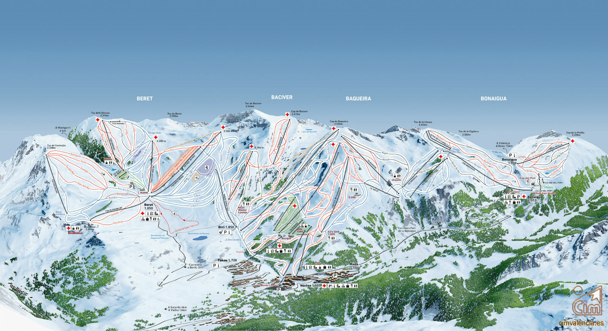 Plano pistas Baqueira